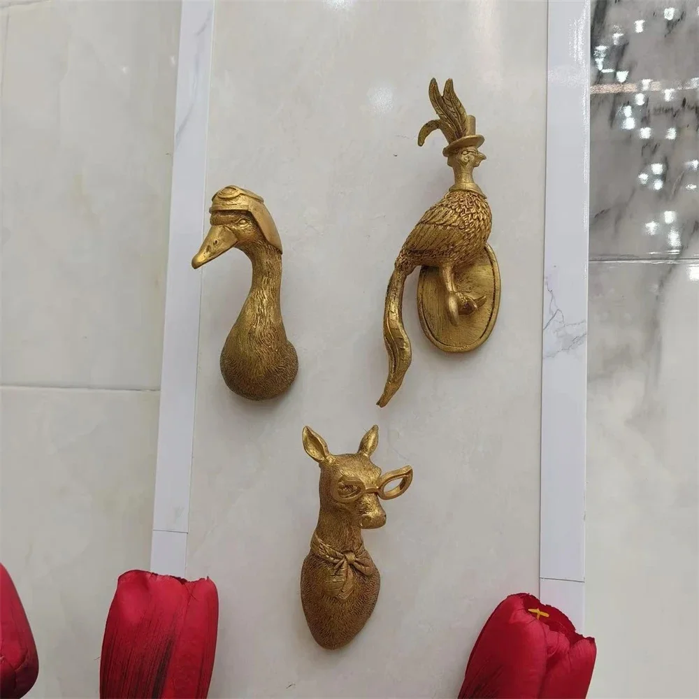 

Настенный домашний декор из смолы с изображением животных для гостиной, спальни, камина, ручной работы, ремесленный орнамент, подарок