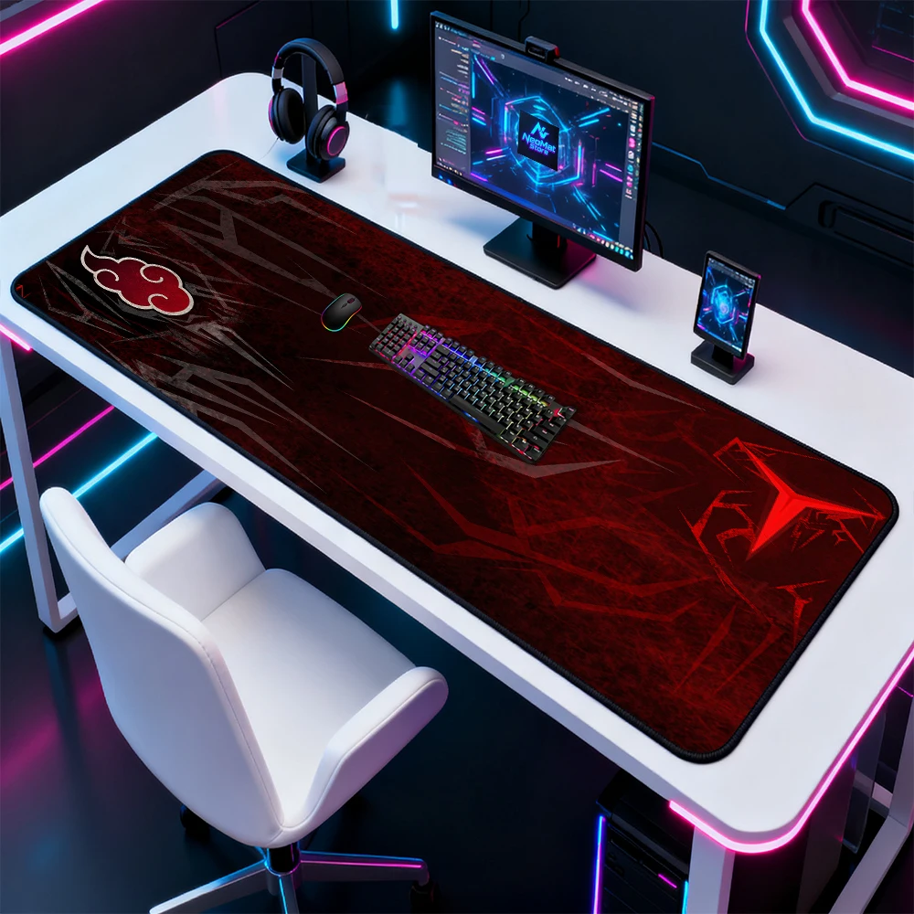 Lenovo Schwarze Schreibtischunterlage, rotes Mauspad, 1200 Desktop-Zubehör, 100 x 40 Mauspad, anpassbare Namens-Gaming-Matte, Gamer-Setup-Mauspads