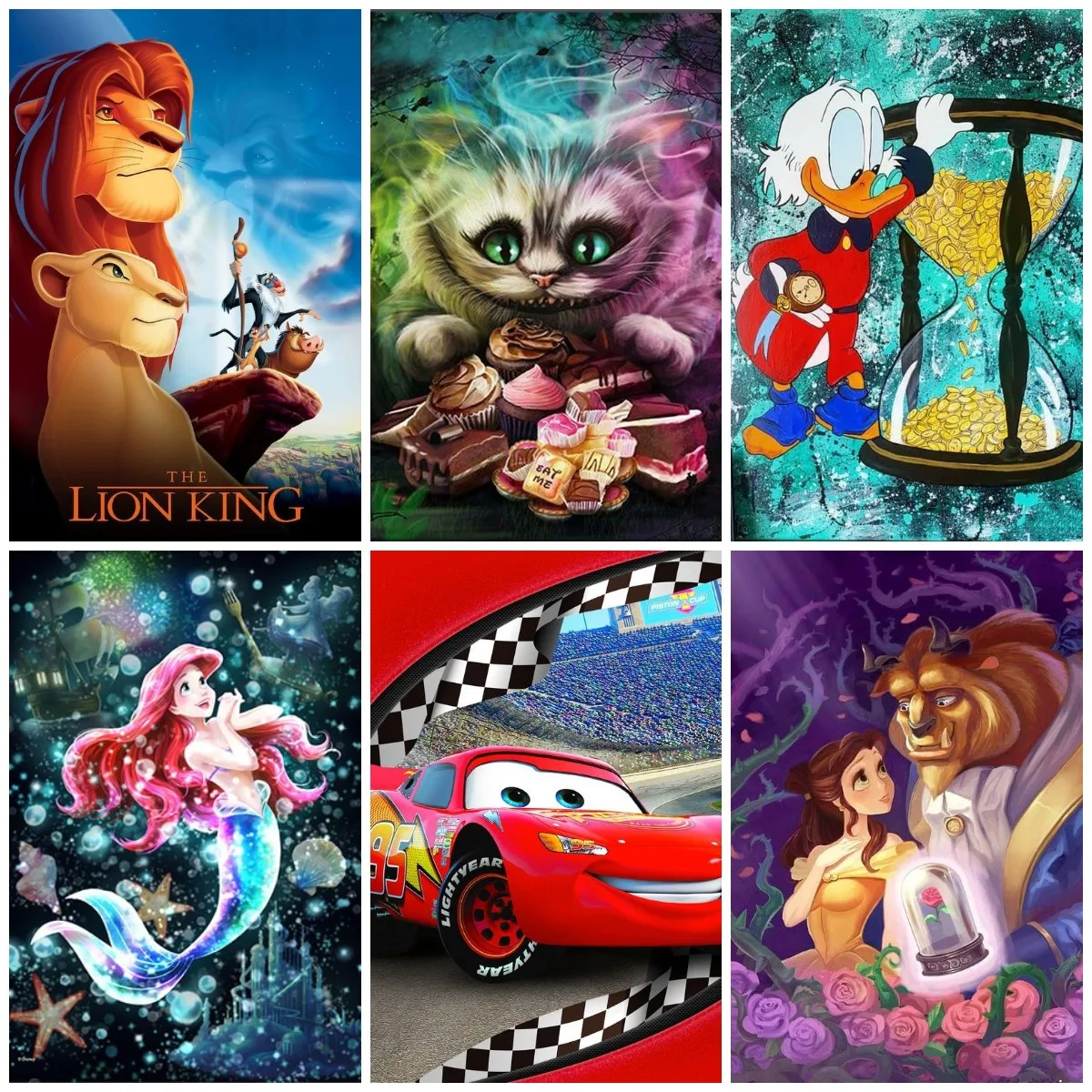 

Disney Cartoon Princess 5D DIY Diamond Painting Animals Full Square Drill Cross Stitch Embroidery Set Art Home Decor Gift