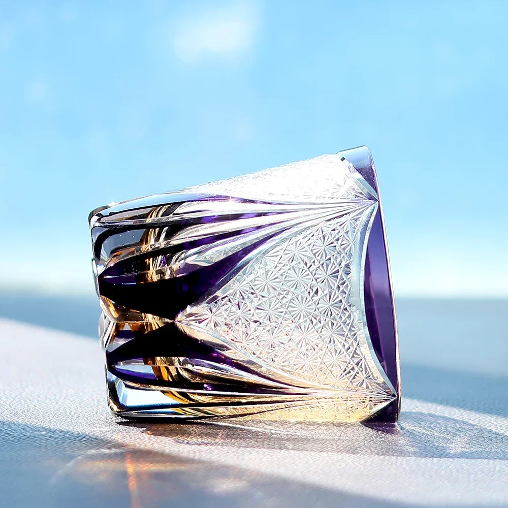 Premium Edo Kiriko Glass - Handmade Japanese Cut Glass Cup Whisky Bourbon Glass with Gift Box 4