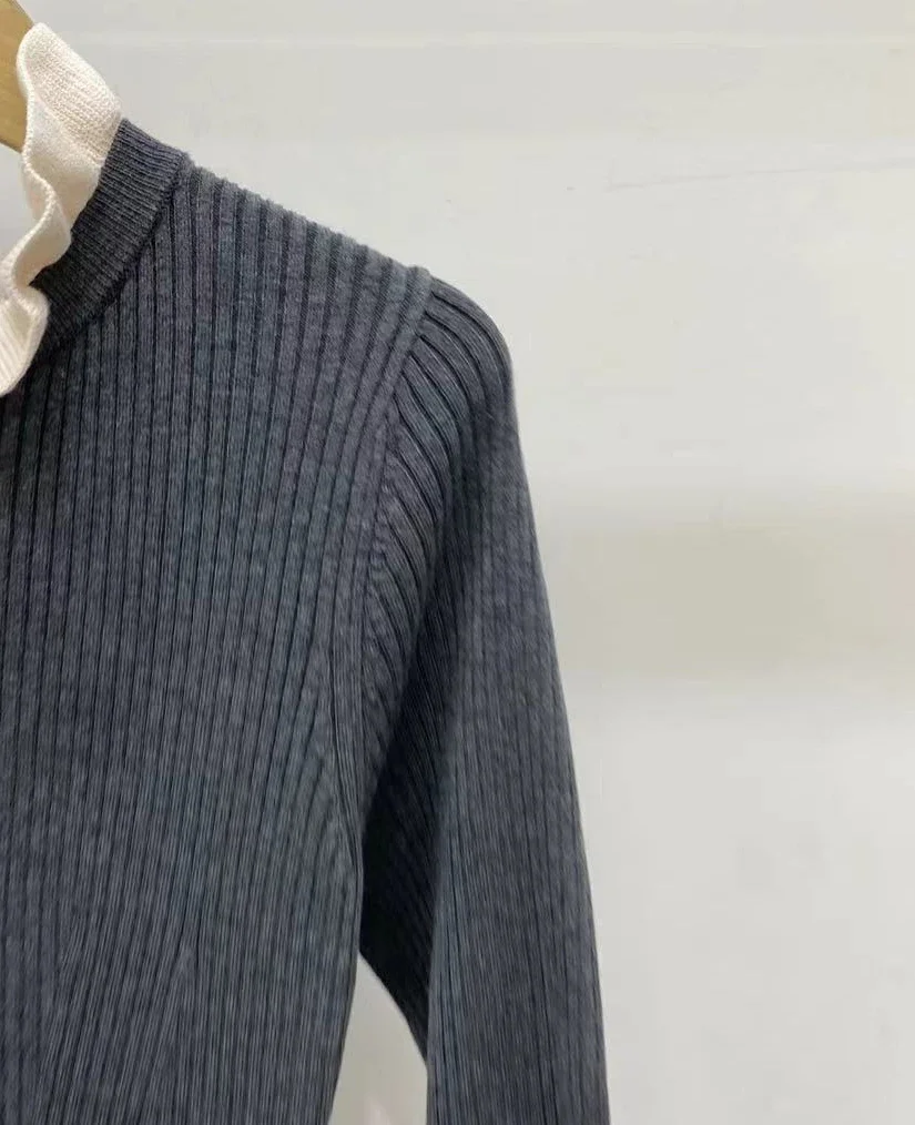 

2024 autumn and winter women's maxi dress round neck knitted long sleeve slim fit ladies elegant party robe