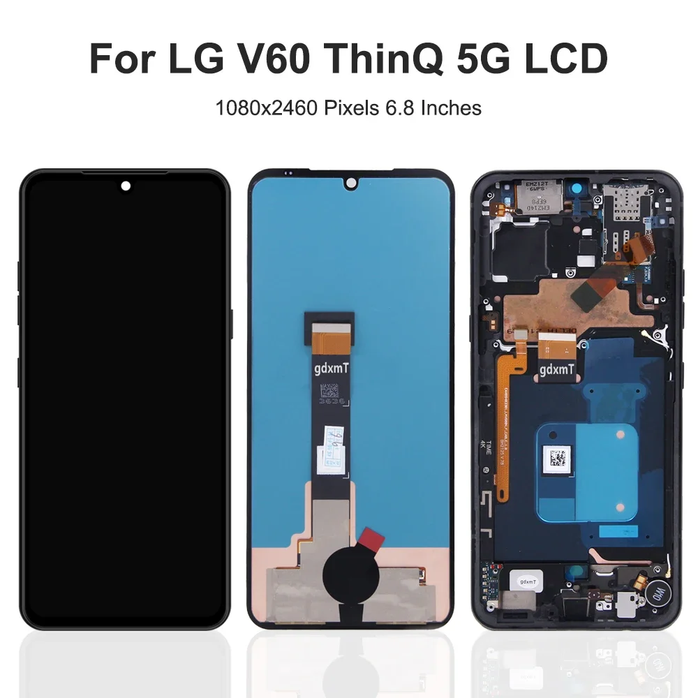 For LG V60 For LG V60 ThinQ 5G 6.8''LM-V600 A001LG LCD Display Touch Screen Digitizer Assembly Replacement