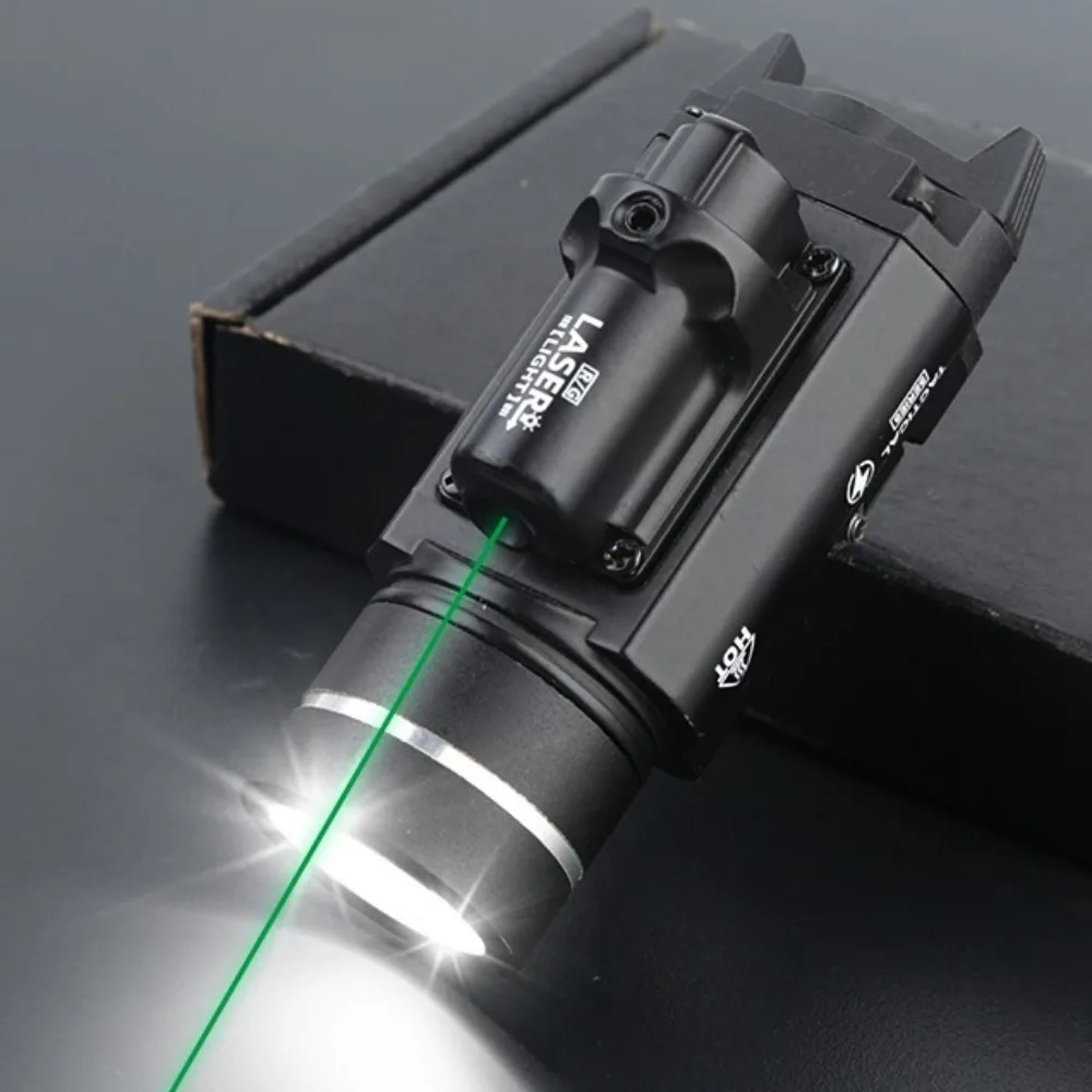 TR-1 Taktische Taschenlampe aus Metall mit Rot/Grün-Punkten, LED-Stroboskop, Waffenlicht für Outdoor-Jagd, passend für Picatinny-Führungsschiene 20mm, Bodenmontage – Detail 6