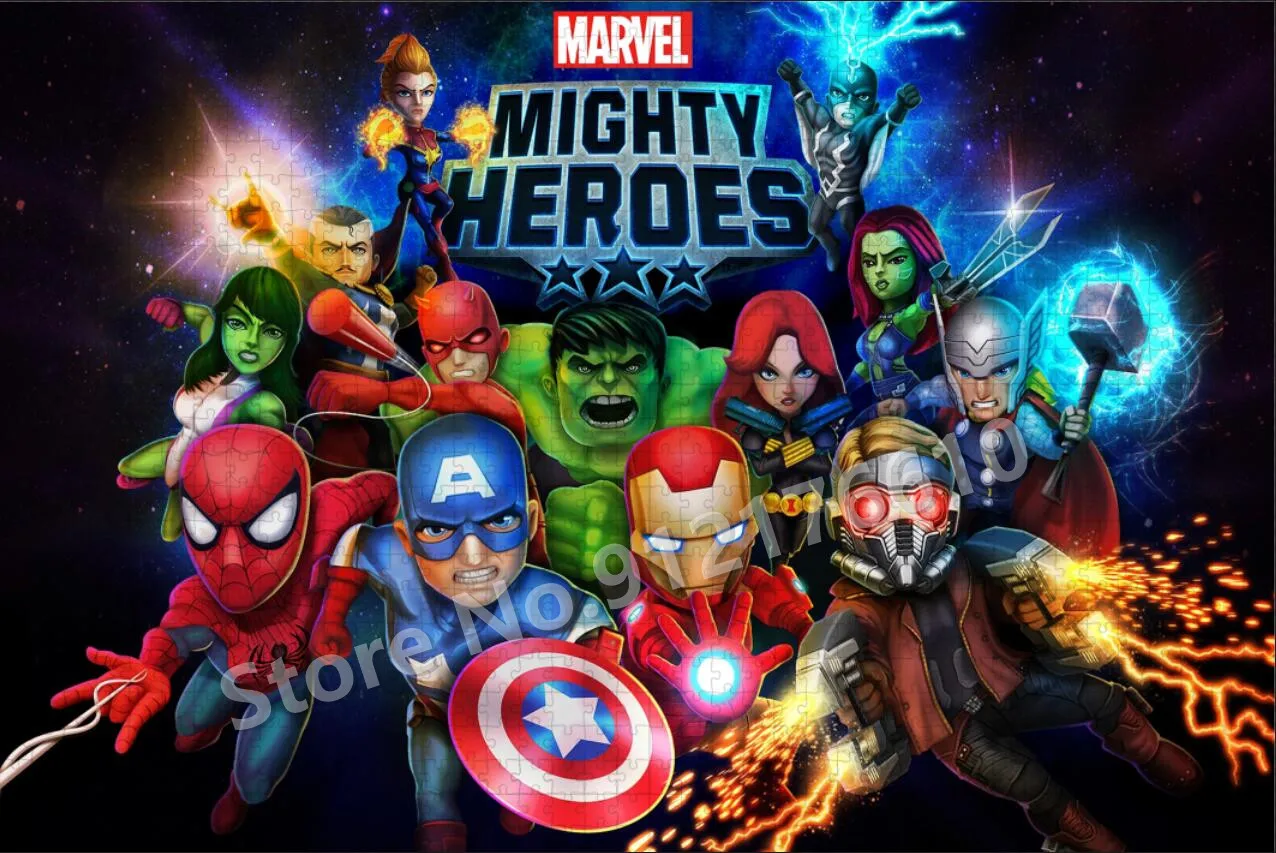 Disney vingadores quebra-cabeça homem de ferro hulk dos desenhos animados anime quebra-cabeças adulto brinquedo de descompressão criança educacional jogo intelectual