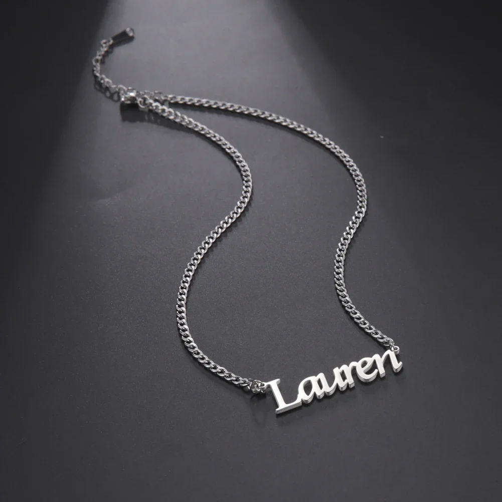 Skyrim Custom Name Necklace 3MM Cuba Chain Stainless Steel Necklaces Customized Jewelry Unique Personalized Gifts for Men Women