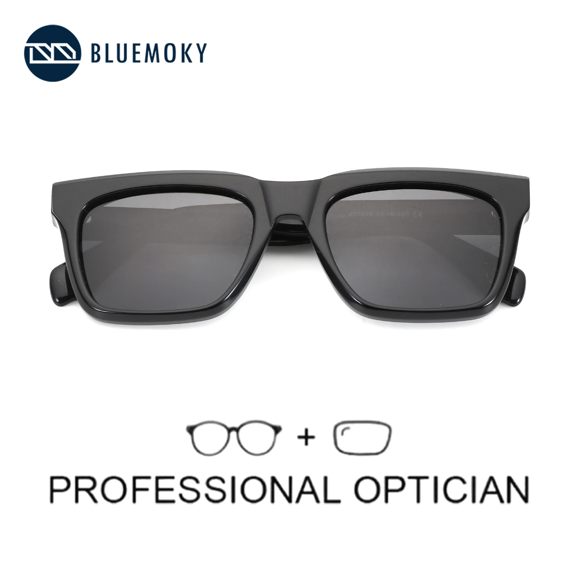 BLUEMOKY M Size Fashion Acetate Prescription Sun Glasses For Men Rectangle Polarized Optical Sunglasses UV400 Protection Shades