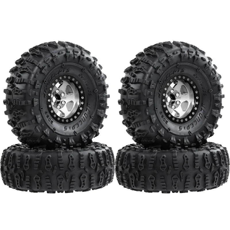 

1.9 S5 Mud Tires & Beadlock Wheel Rim, -10mm Offset, 1/10 RC Crawler Parts for SCX10 I II III 90046 UTB18 TRX4