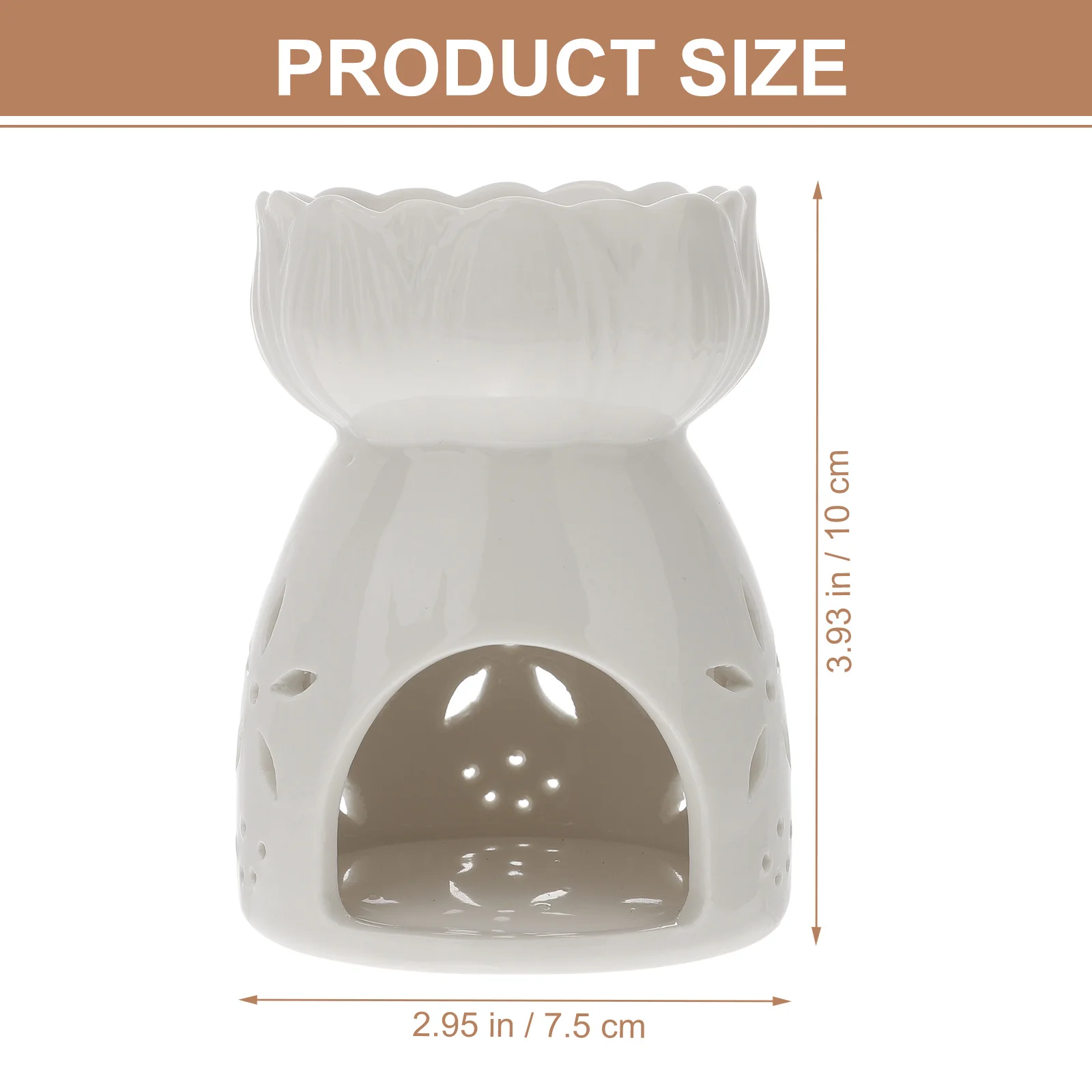 

Ceramic Aroma Burner Hollow Pattern Essential Oil Furnace Tealight Holder Aromatherapy Home Office Decoration