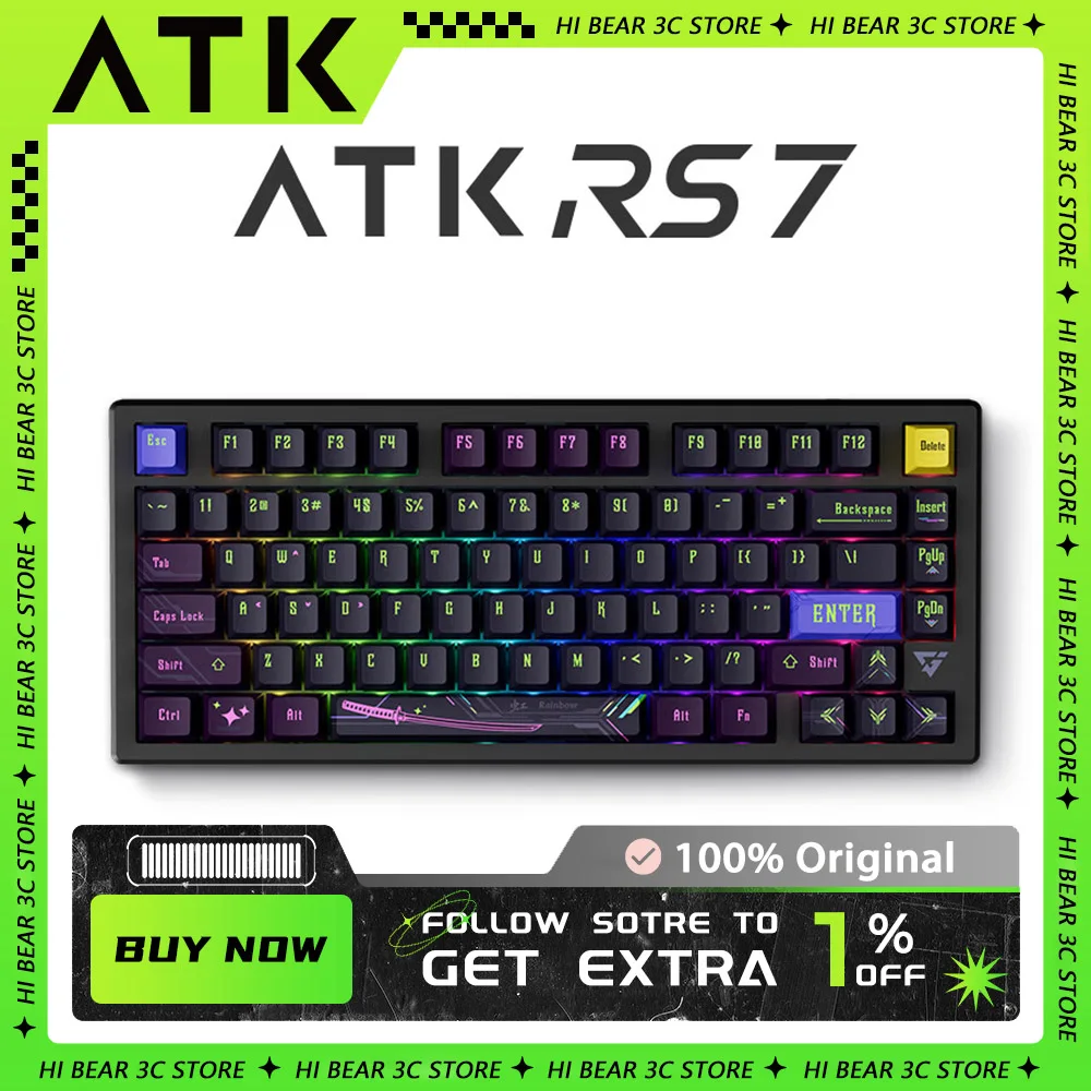 ATK RS7 Magnetic Switch Mechanical Keyboard RGB 8K Custom Gaming Smart SPEED X Quick Trigger Keyboard For Varolant Gamer Pc Gift