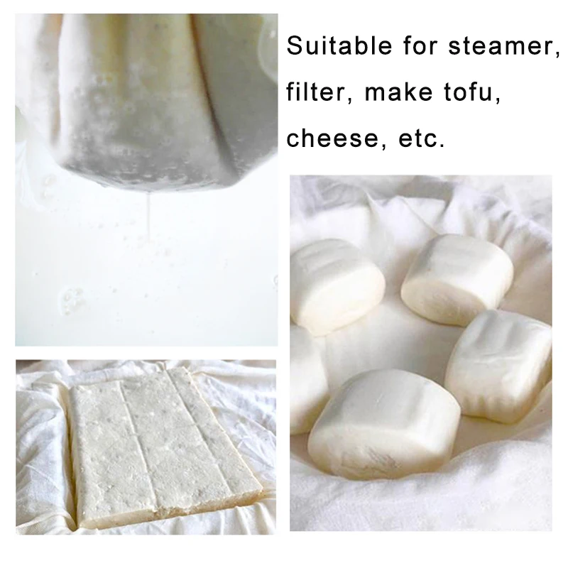 Reusable Cotton Filter Cheesecloth, Antibacterial, Breathable, Cotton Cloth for Filtering Milk, Coffee, Cheese, Multi S