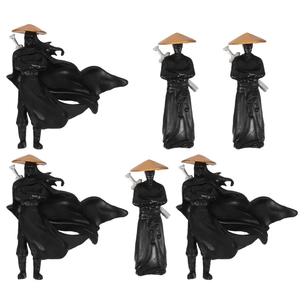 

6Pcs Vintage Style Miniature Warriors Statues for Garden Landscape Decoration Micro Scenes Bonsai Terrariums Aquarium
