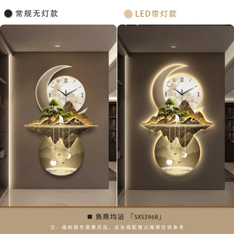 Esthetische minimalistische woonkamer LED-wandklok Luxe restaurant digitale klok Gang wandlamp Mute Hang Clock Home Decor