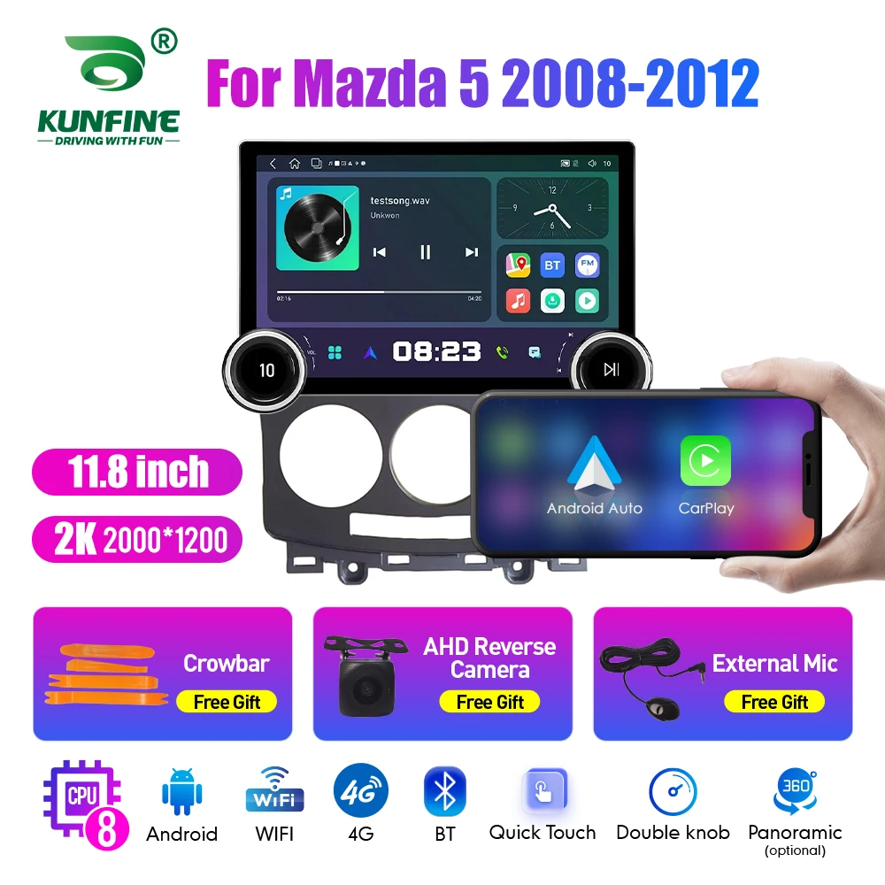 

11.8 Inch 2K Double Knobs 2 Din Car Radio For Honda 5 2008-2012 Car Radio DVD Multimedia Video Player Android Auto Carplay