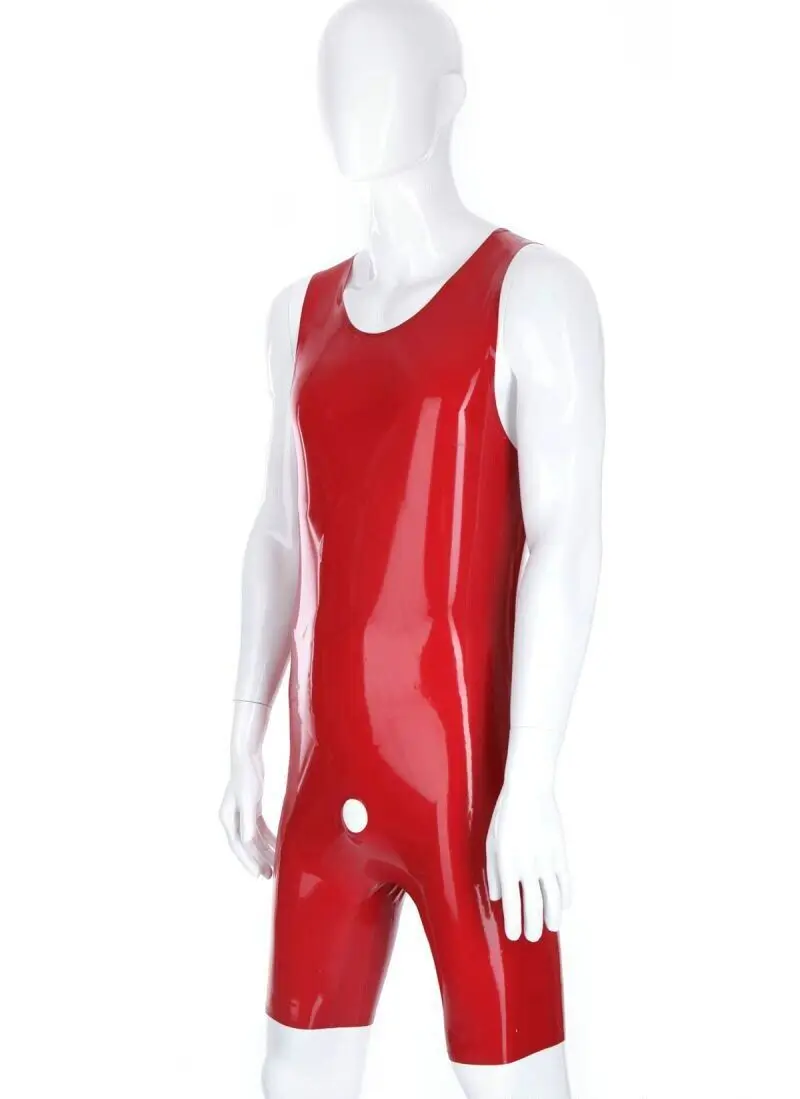 

Men's Latex catsuit Half Pants No Zip neck entry 0.4mm