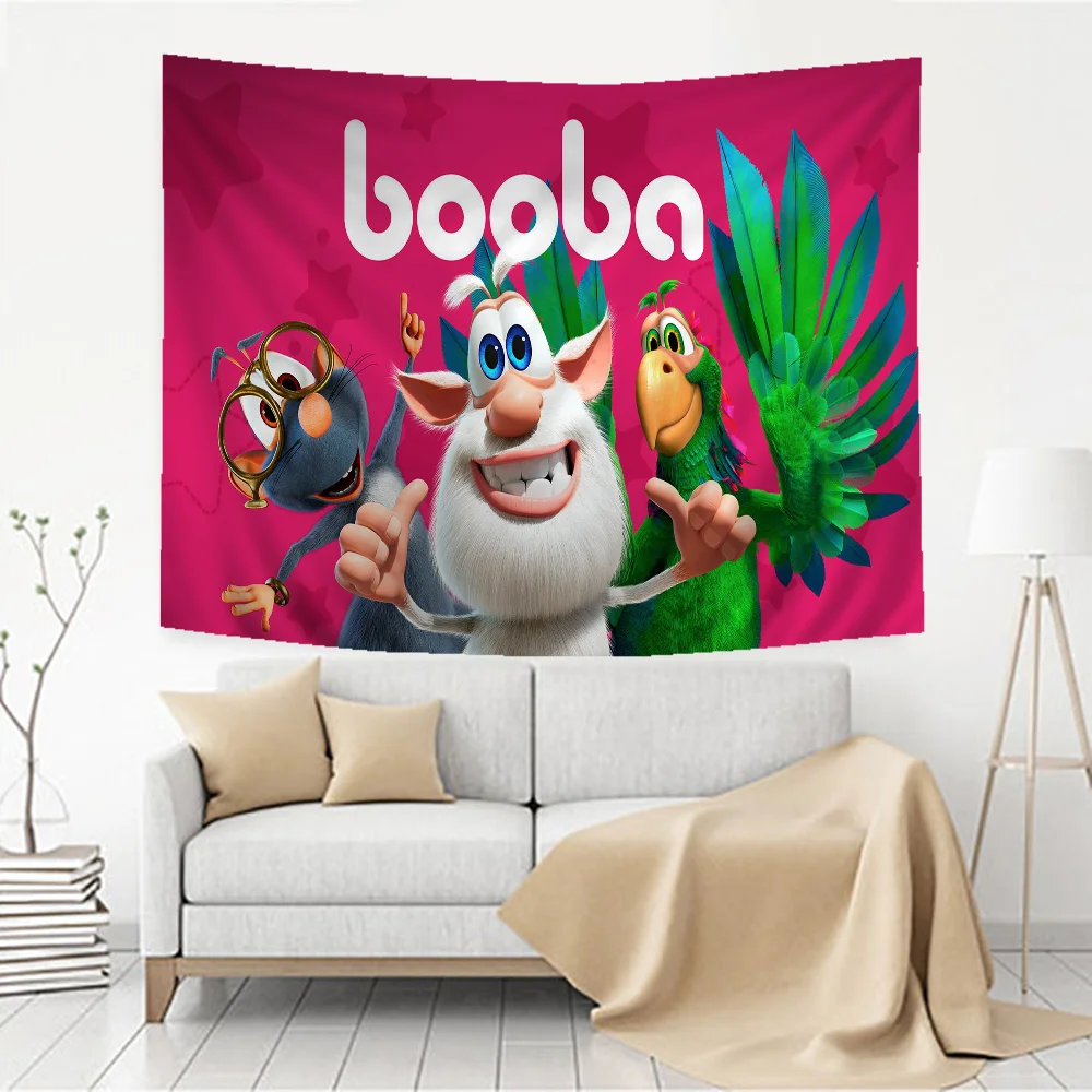 Cartoon B-Booba Funny Tapestry Anime Tapestry Hanging Tarot Hippie Wall Rugs Dorm Wall Hanging Sheets