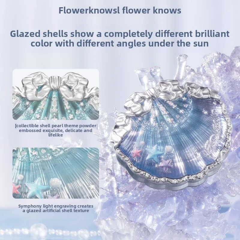 Makeup Flowers Window Shell Pearl Collection Seidensatin-Rouge, leichtes, hochpigmentiertes Rouge, Puder, langanhaltende Gesichtsrouge