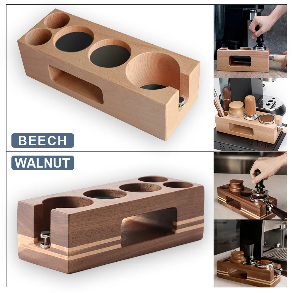 Coffee Tamper Holder 51mm/58mm Wood Coffee Tamper Stand Espresso Tampering Mat Support Base Rack Coffee Accessories Barista Tool