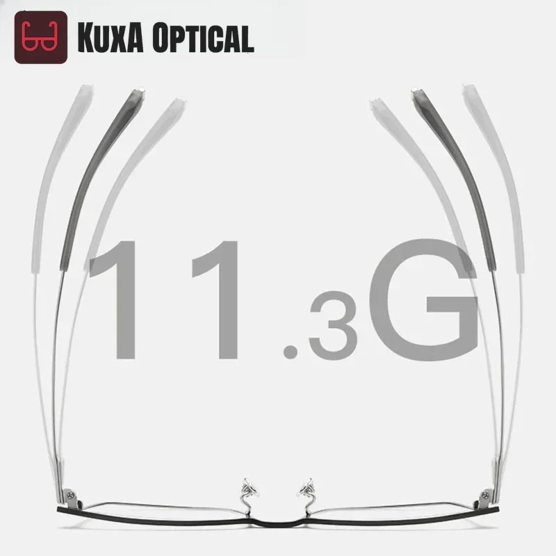 Okulary korekcyjne KUXA dla mężczyzn, czysty tytan, modne oprawki do okularów optycznych z soczewkami korekcyjnymi na krótkowzroczność.