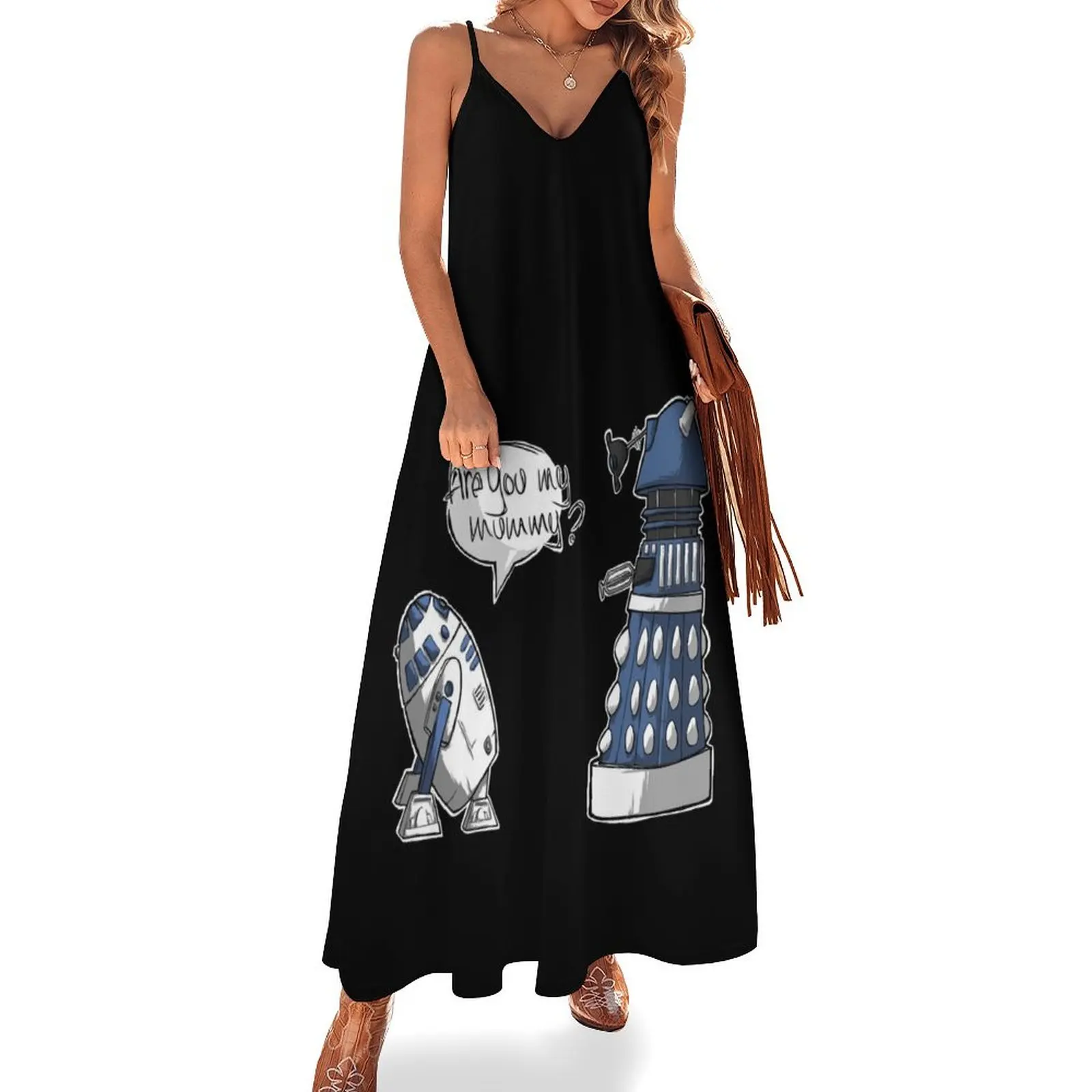 

Are you my mummy - BLUE version Sleeveless Dress evening dresses ladies Dresses Summer dresses for women womens clothing