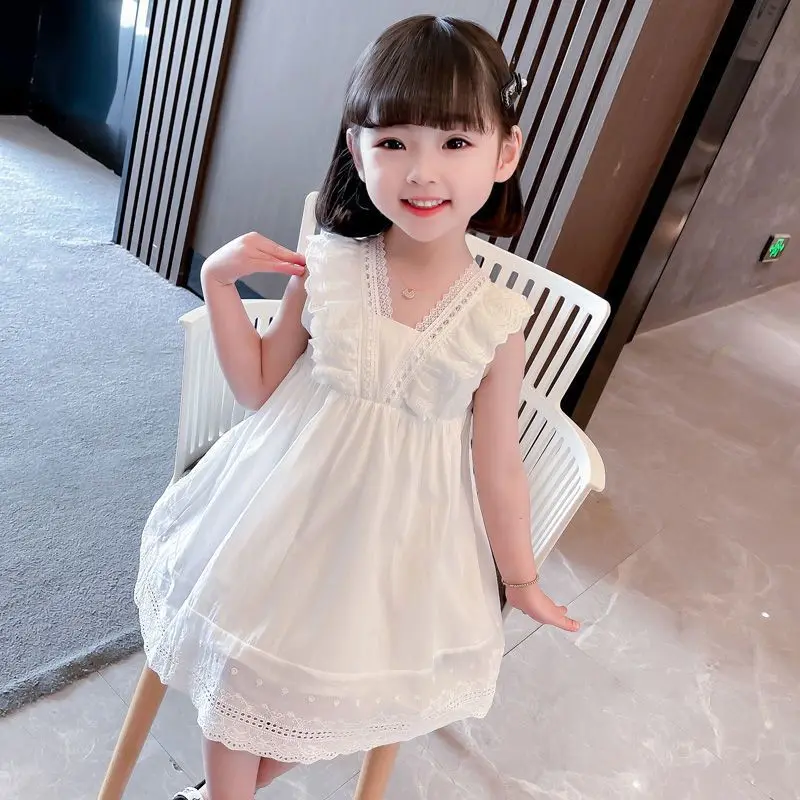 Girls Party Dresses Spring New Childrens Fashionable Long-sleeved Princess Dress Autumn Girl Casual Dresses 2 4 5 6 7 Years Old