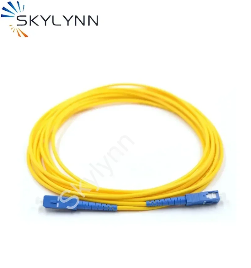 10 peças 10m sc/UPC-SC/upc monomodo g652d 3.0mm 9/125 cabo de remendo de fibra óptica lszh revestimento amarelo personalizável 1m 2m 3m 5m 10m