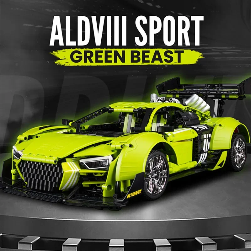 2641 قطعة مدينة التقنية Audied R8 سيارة رياضية MOC Supercar نموذج اللبنات لتقوم بها بنفسك سباق السيارات الطوب لعب للأطفال هدايا #4