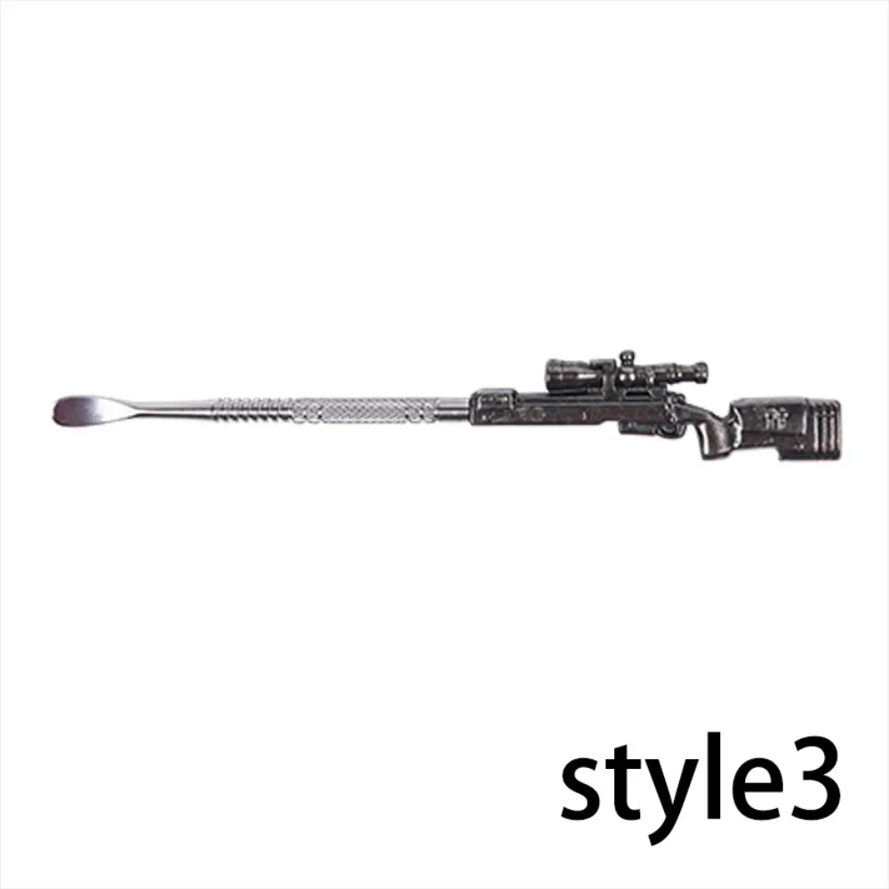 Cucchiaio per olio in metallo a forma di pistola da 16 mm Accessorio compatto per fumatori Strumento per pala portatile Regalo da uomo