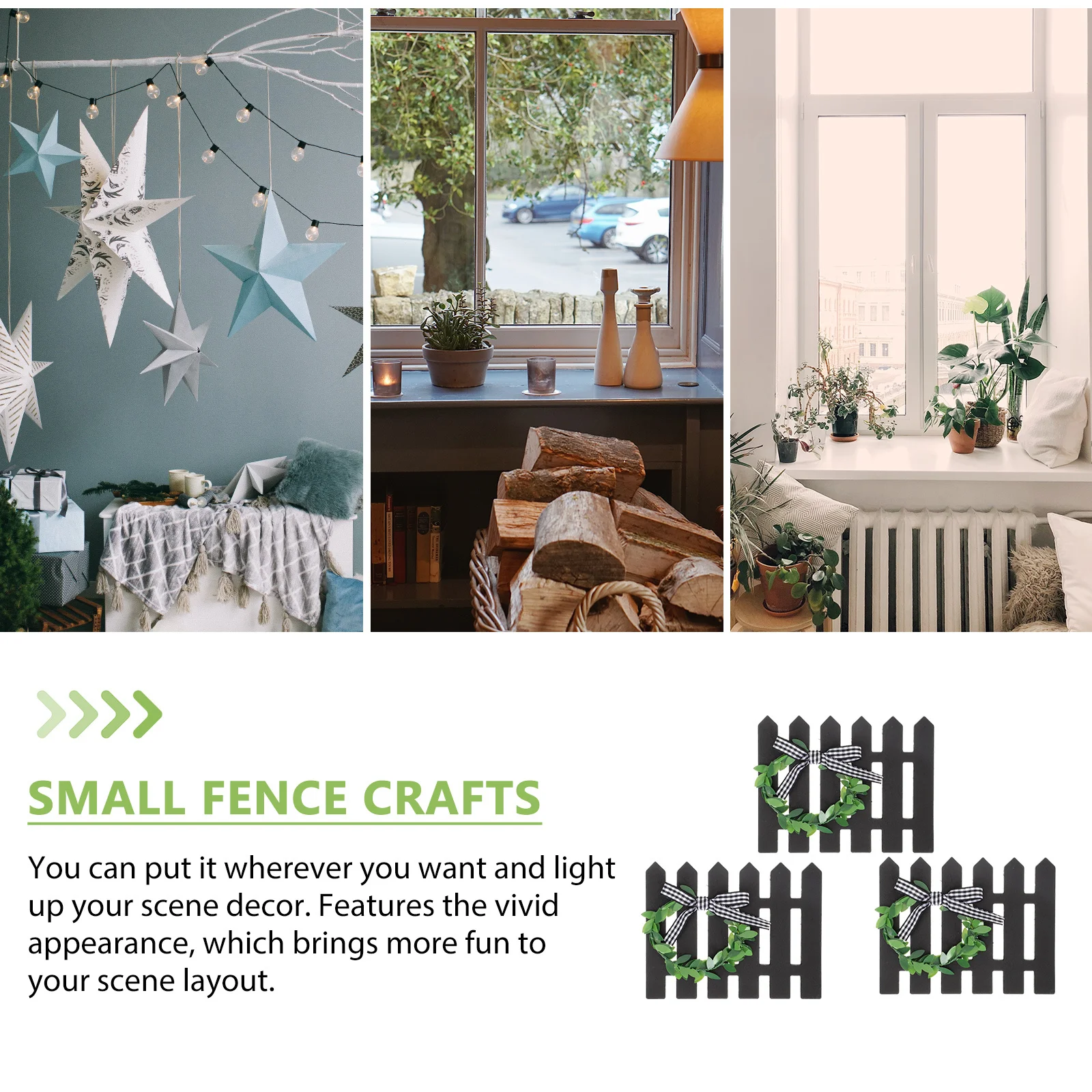 

3Pcs Imitation Mini Fence Micro Landscape Garden Decor Miniature Ornament Micro Landscape Fence Miniature Ornament