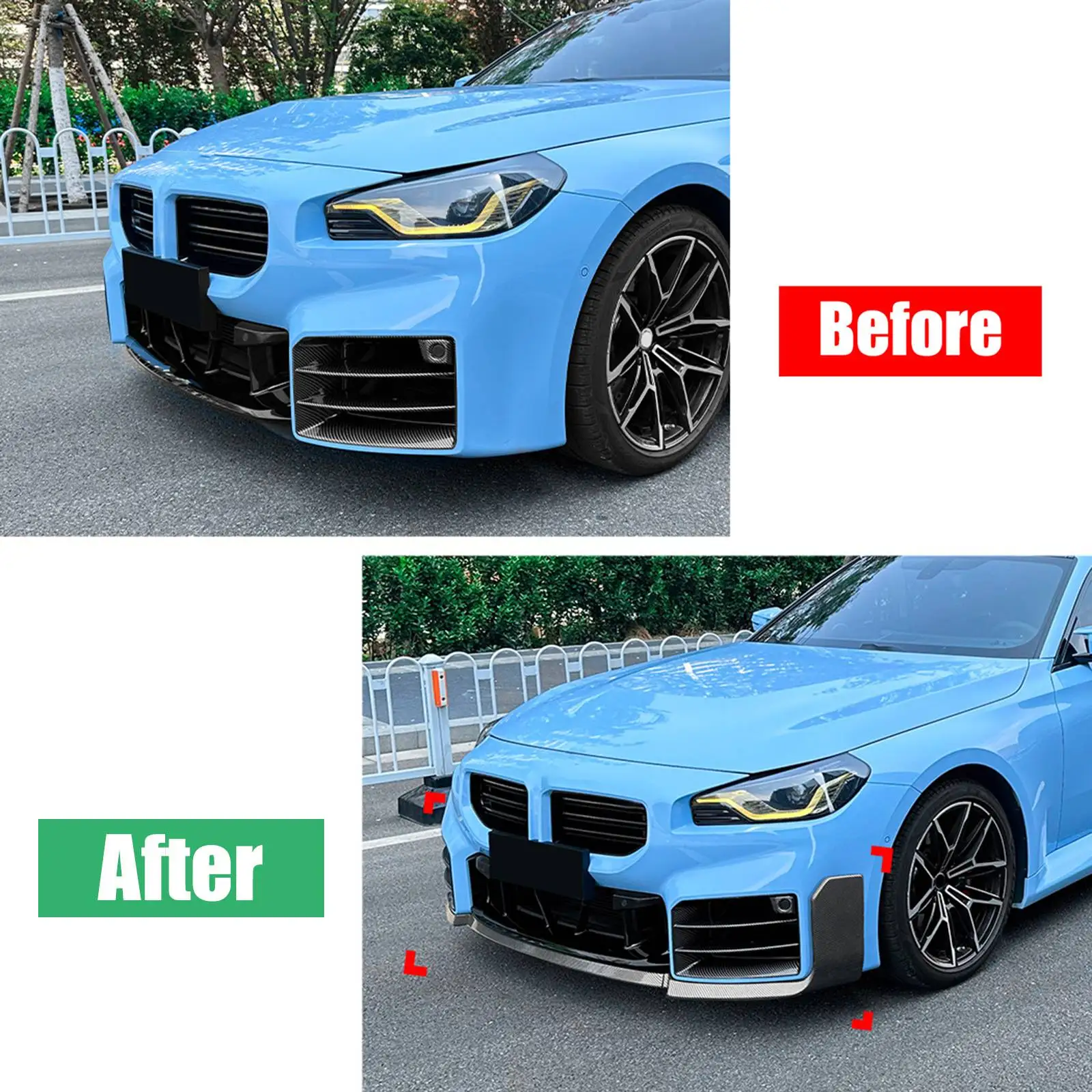

Front Bumper Lip Splitter Spoile Diffuser By ABS Body Kit Cover For BMW M2 G87 2023+