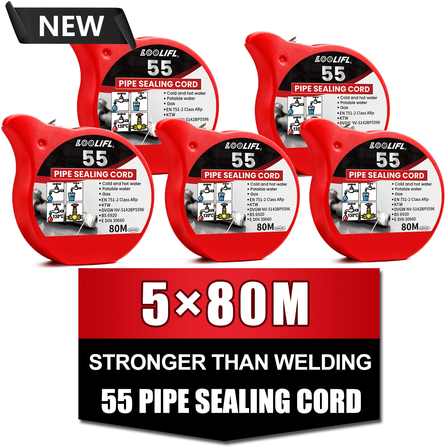 Pipeline Rope Metal Thread Anti Loosening Leak Proof High Temperature Resistant Adjustable Type Nylon Fiber Sealant Sealing Tape