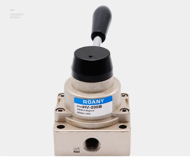 Cylinder Control Pneumatic Direction Switch Valve HV-02 HV-03 HV-04 3 Position 4 Way Manual Hand Lever Rotary Valve