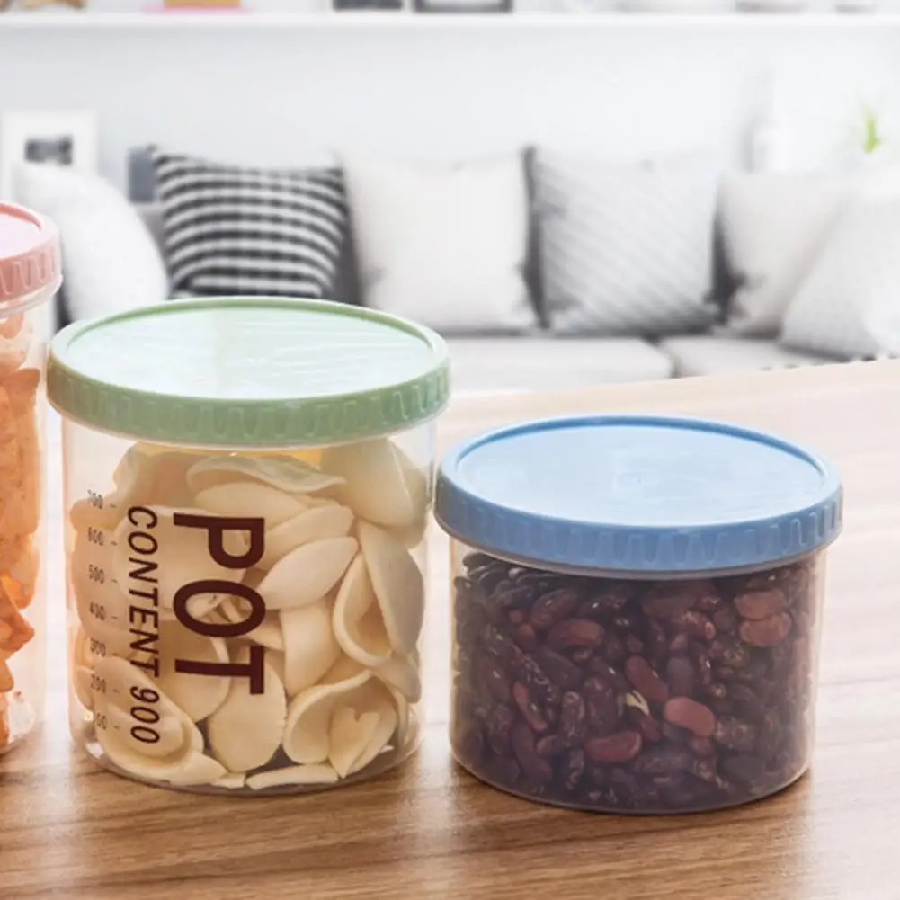 700/900ml Storage Can Practical Dried Fruit Tea Sealed Jar Plastic Storage Container  Plastic Food Storage Can for Home