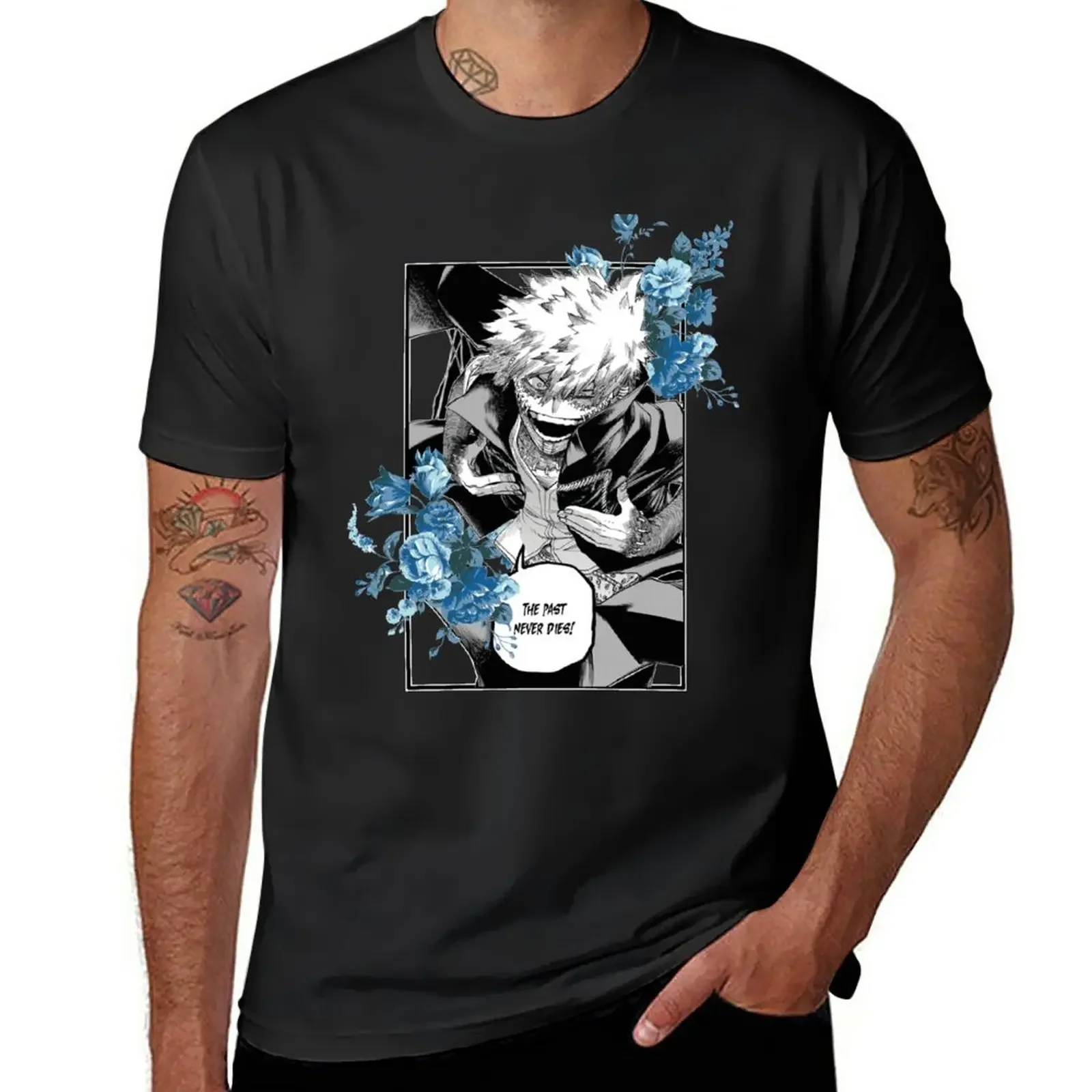 Dabi Blue Flowers T-Shirt new edition customs funny t shirts for men