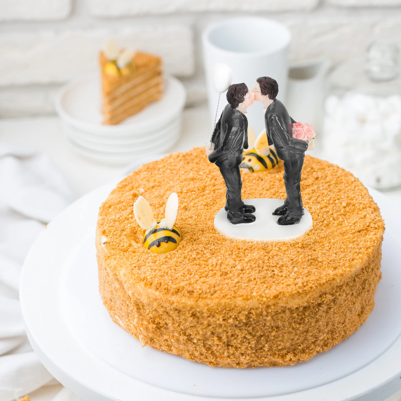 Gay Wedding Cakes Toppers Couple Figurine Cakes Toppers Wedding Collectibles Romance Gay Figurine Groom Groom Cake Decor