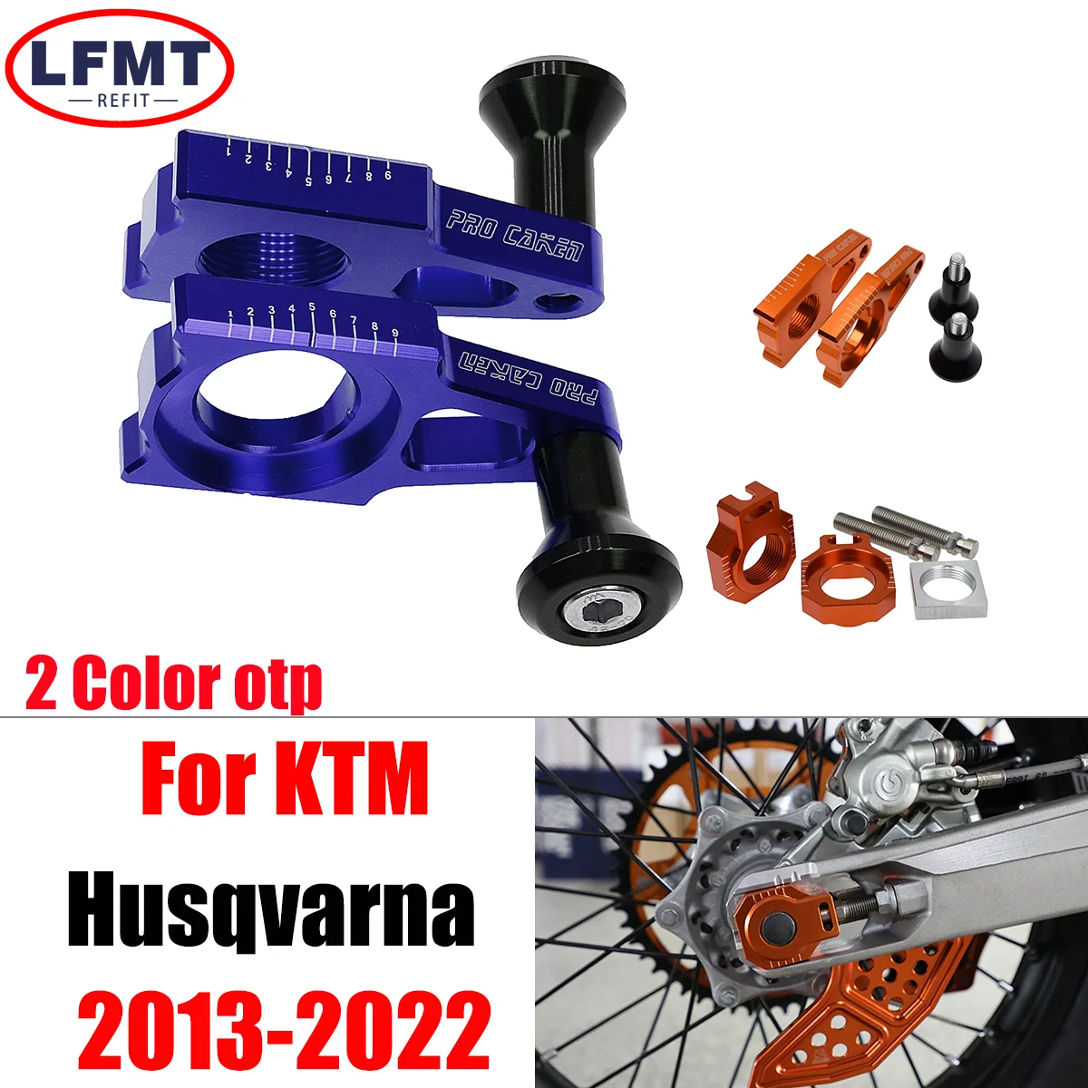 

25mm CNC Rear Chain Adjuster Axle Blocks For KTM SX XC SXF XCF 125 150 250 300 350 450 For Husqvarna TC TX FS FX FC 2013-2022