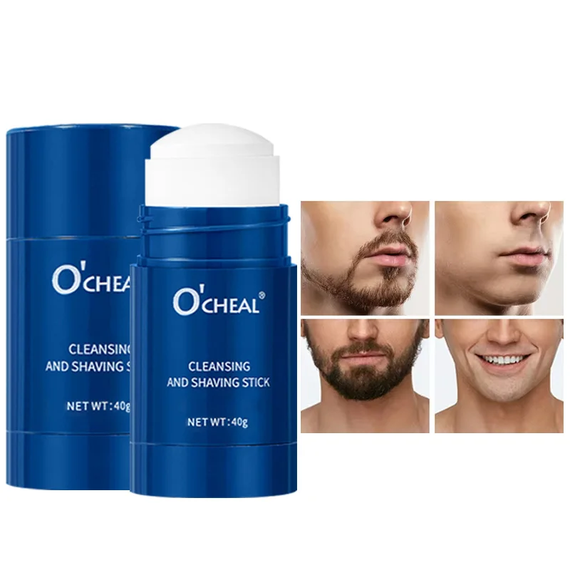 Ocheal 40g Facial Cleansing Gel Shaving Stick Men's Facial Hair Smooth Shaving Gel Cleaning Face Cleaning Care Cream Portable