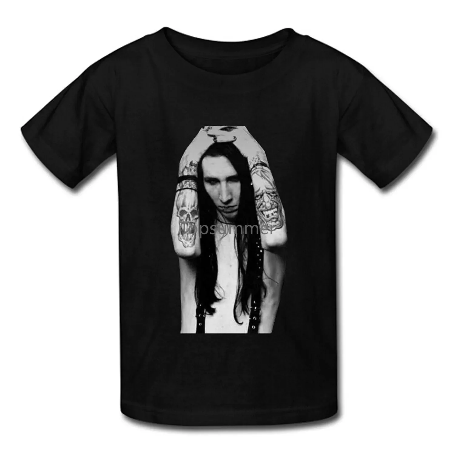 

Custom Marilyn Manson Men'S Tee Shirt Fashion Cotton Short Sleeve T Shirt Mens 100% Cotton Short Sleeve Print Cool Funny T Shirt