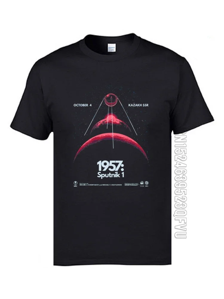 Soviet Sputnik Artificial Satellite Space T Shirts Father Tee Shirts 2019 Newest 100% Cotton Fabric Men Top T-shirts Customized