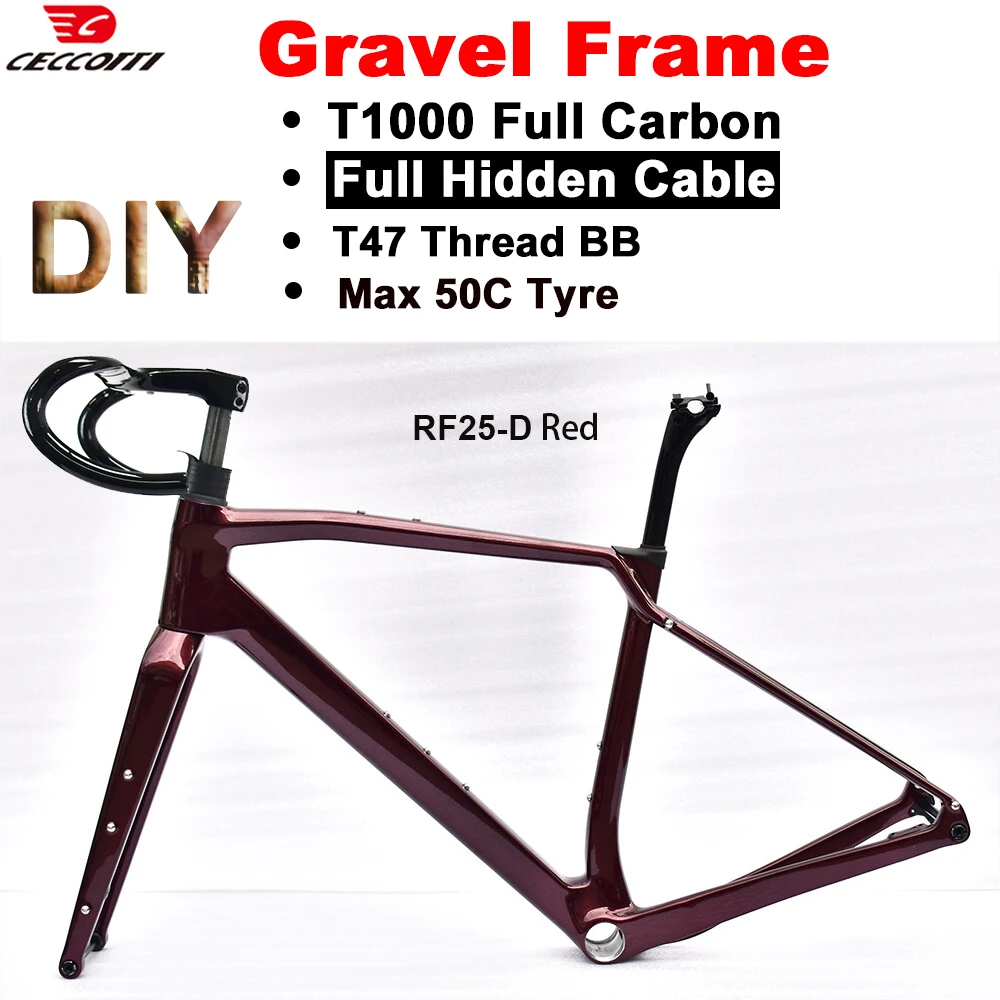 CECCOTTI brand customizes personalized colors for your high-end Gravel Frame Carbon Bicycle frameset