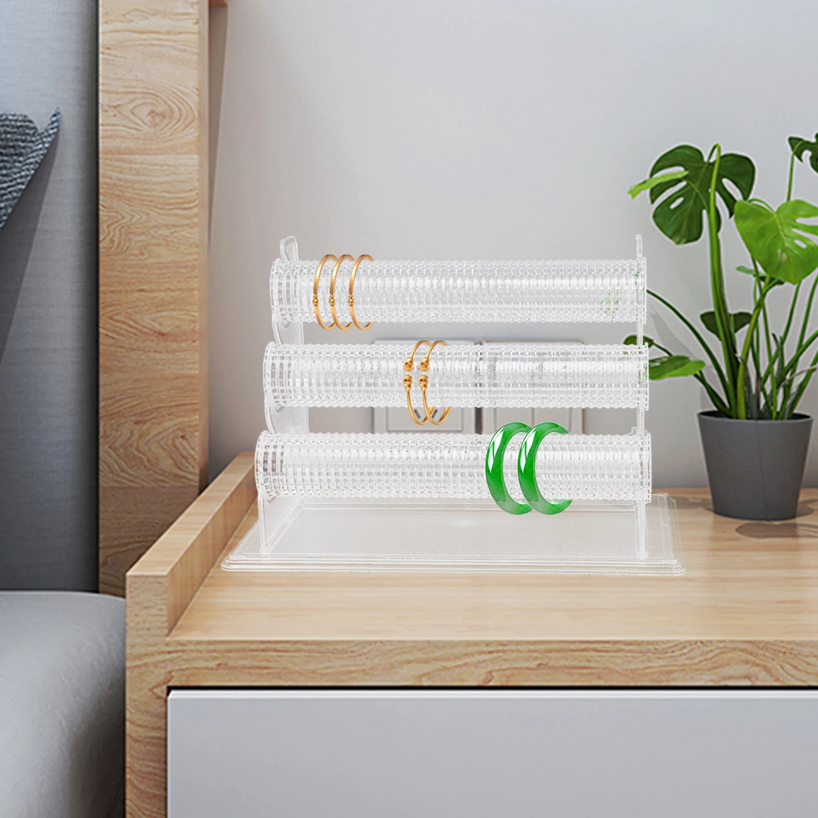

Bracelet Display Stand Multi-layer Jewelry Rack Storage Transparent Desktop Organizer for Bedroom Bathroom Tabletop