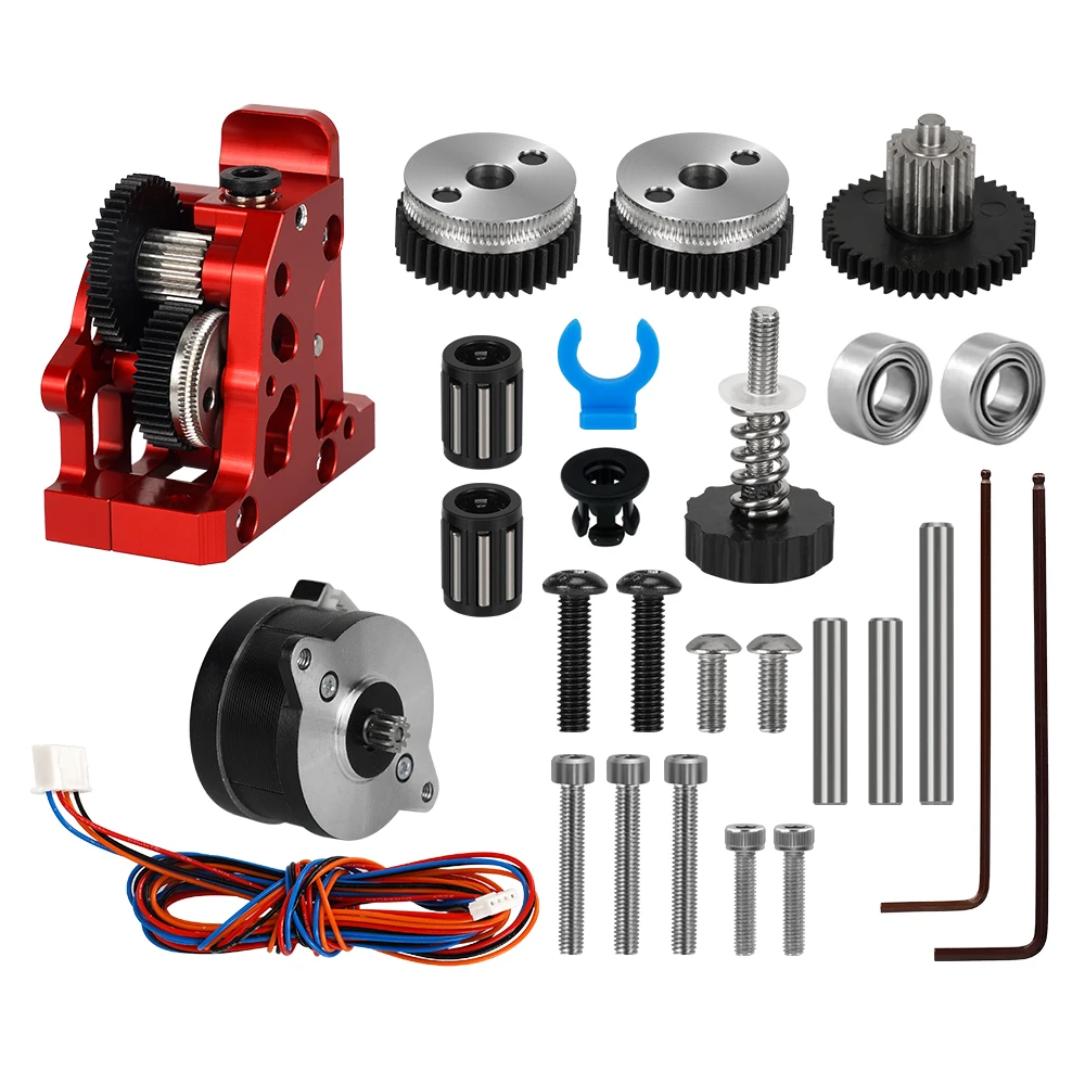 HGX-LITE-Extruder Dual Gear Extruder Hard Steel Reduction Gear High Speed Motor 3D Printer Parts For CR10 CR 10S Ender3 V2 VORON