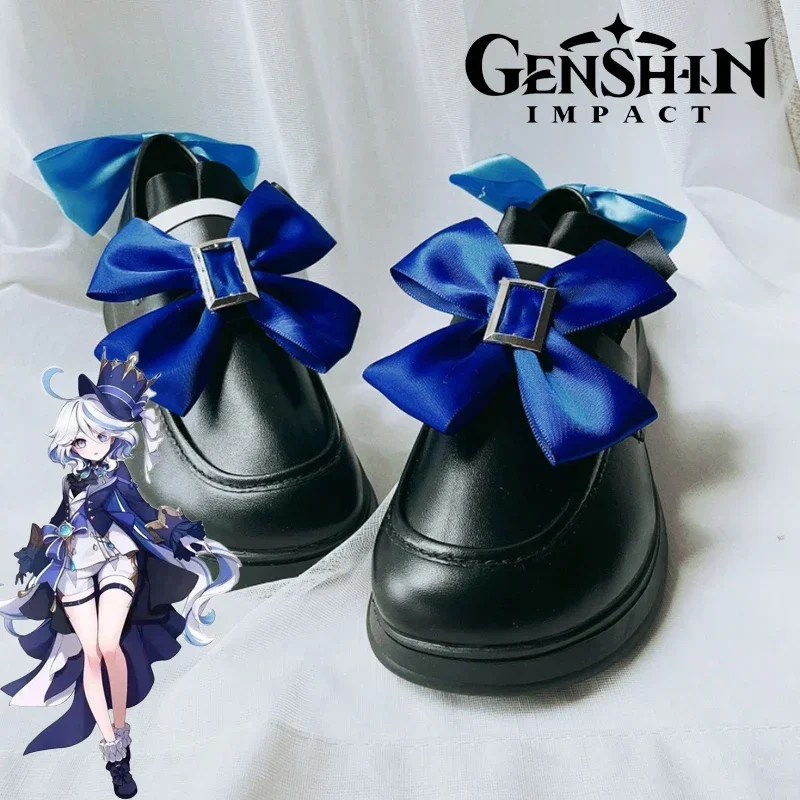 

New Game Genshin Impact Fontaine Furina Cosplay Shoes Focalors Women PU Leather Boots Halloween Party Foot Boots Prop