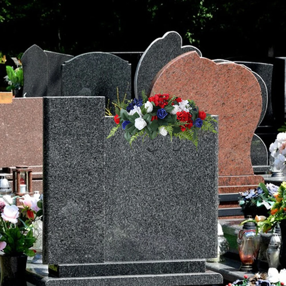 

Simulated Tombstone Decorative Flowers for Grave Cemetery Commemorative Artificial Graveyard Fake Arrangement Fade for grave