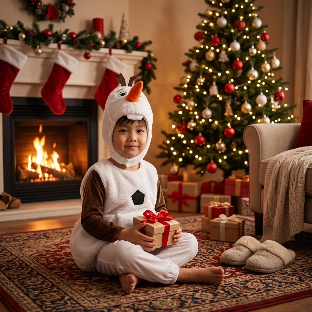 Disfraz de Mascota de Muñeco de Nieve Adorable para Halloween, Mono de Felpa Blanco con Capucha y Sombrero, Conjunto de Disfraz para Cosplay, Navidad, Año Nuevo, Fiesta de Cumpleaños