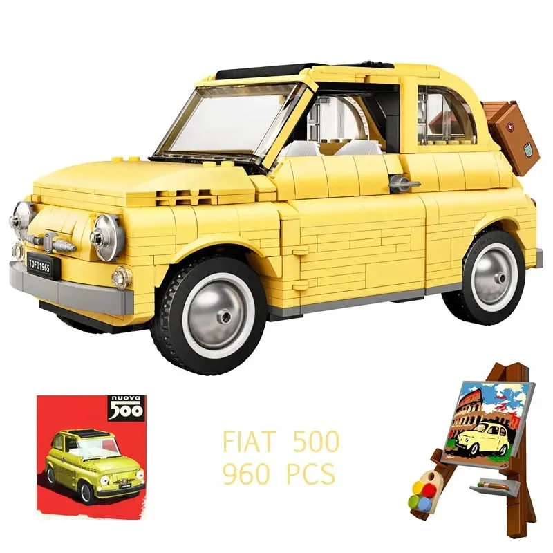 

960PCS Fiat 500 Car Building Blocks Bricks Boys Birthday Christmas Girls Toys Compatible With 10271