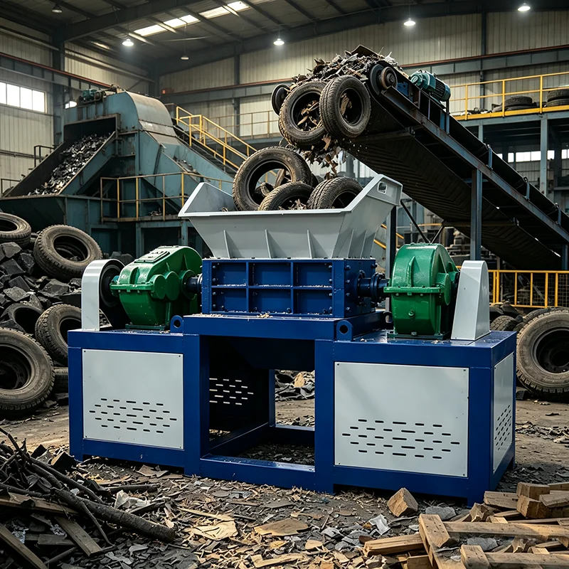 Industrial Recycling Shredder Four Shaft Scrap Aluminium Copper Cable Shredding Equipment