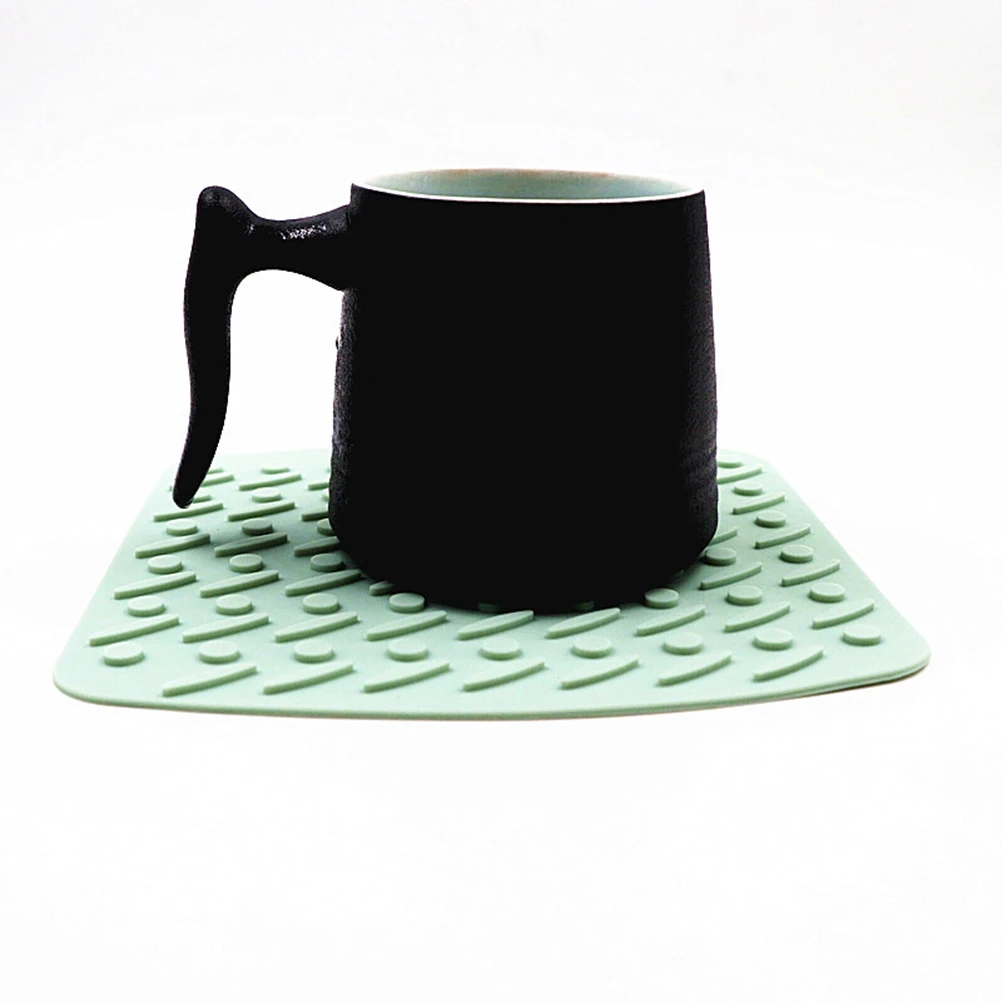 

2pcs Silicone Insulation Table Mat Non-Slip Heat-Resistant Placemat Bowl Pad Drink Coaster For Kitchen Dining Light Green