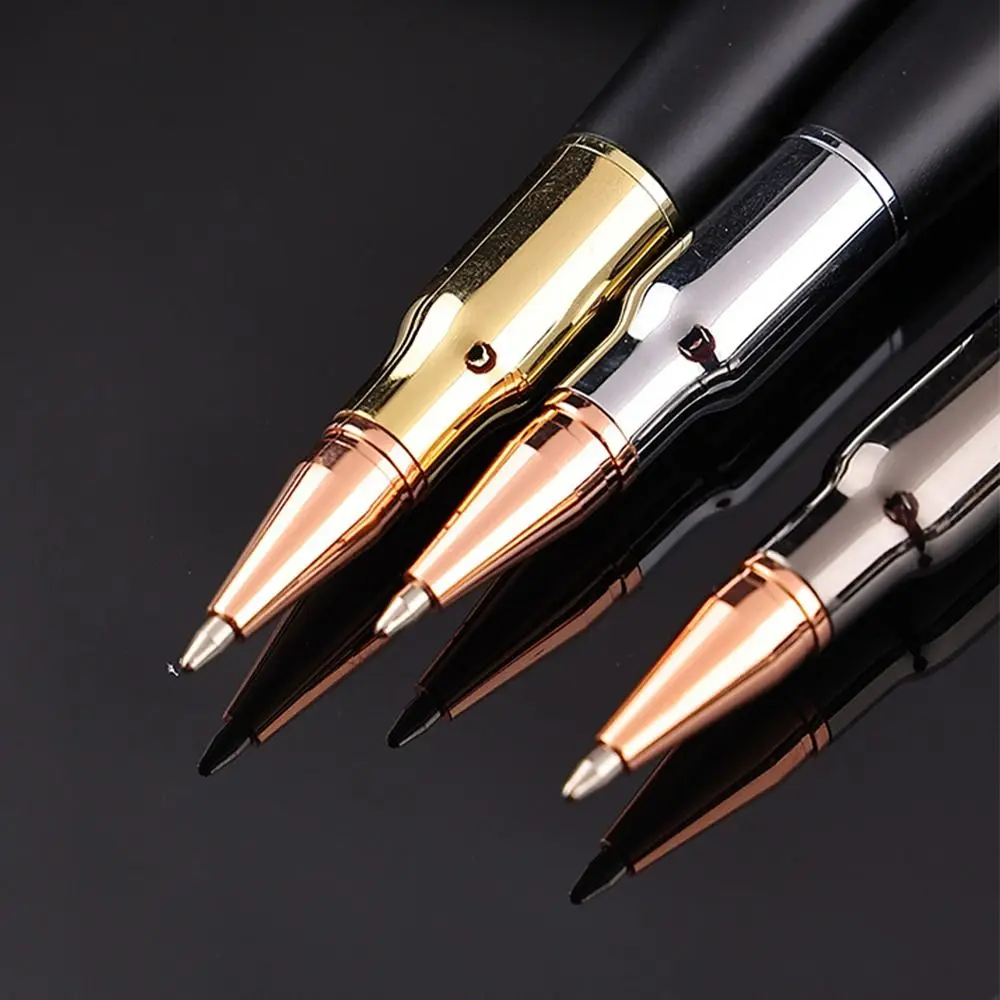 1.0Mm Zwarte Inkt Gel Pen Metalen Pers Type Balpen Licht Luxe Zakelijke Handtekening Pen Studenten Cadeau School Kantoorbenodigdheden