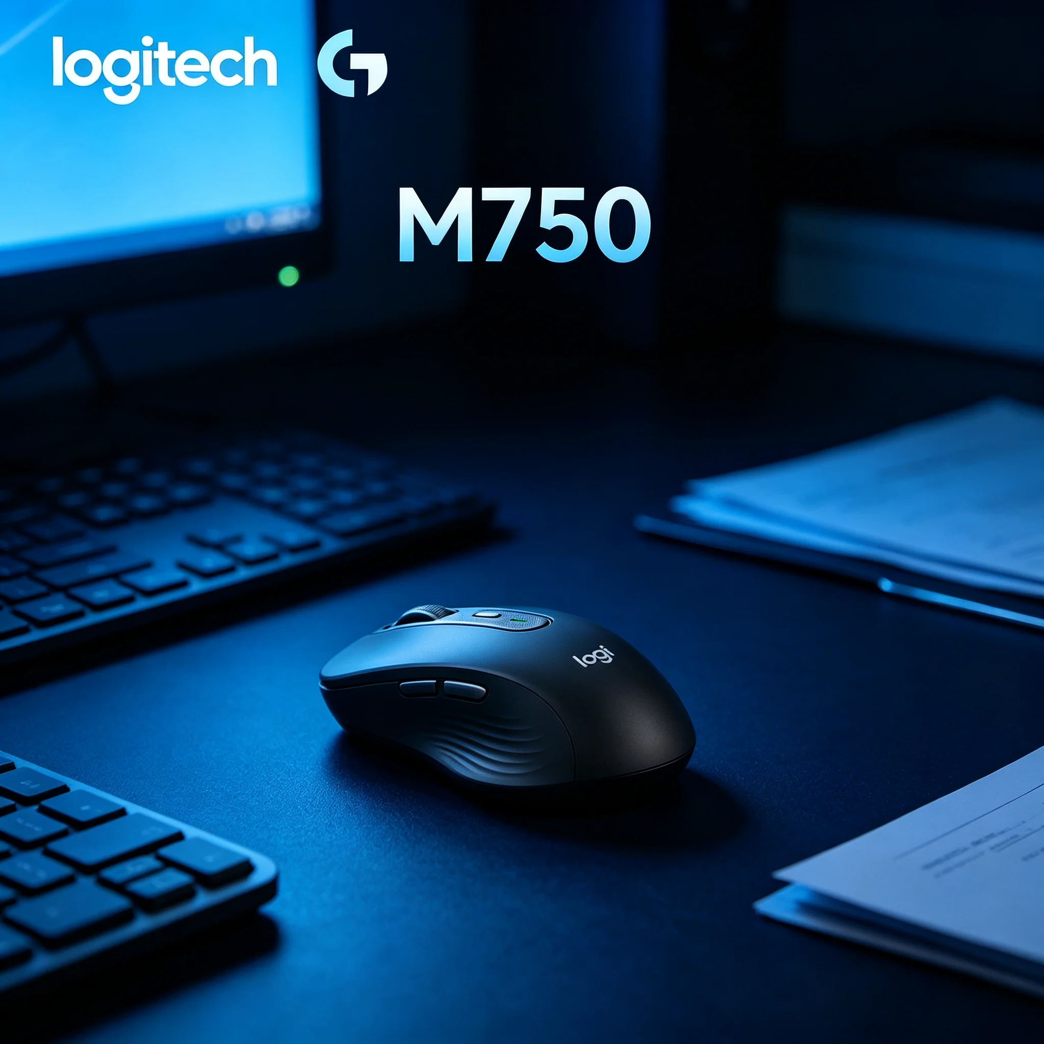 Logitech M750 Ergonomic Right‑Hand Wireless Mouse Energy‑Saving Design Stable Bluetooth Connection Mice for Office Staff Use