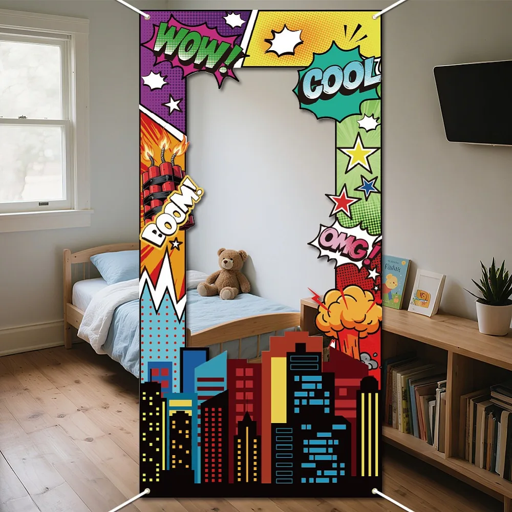 Polyester Photo Backdrop for Party Decoration with Plastic Non-Trace Wall Picture Hooks and Iron Curtain Clips Rectangle